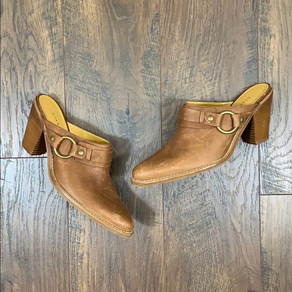 Gianni Bono Leather Eastern Slide-on Brown Mules